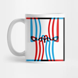 Warp Typography (Cyan Red Black) Mug